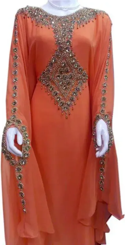 Picture of Radhe Designer Yellow Georgette Kaftan Dress for Women - F7498