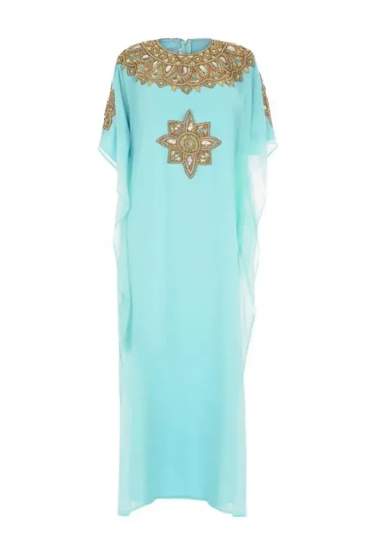 Picture of Multi Color Georgette Kaftan Dress for Women - Look 13334