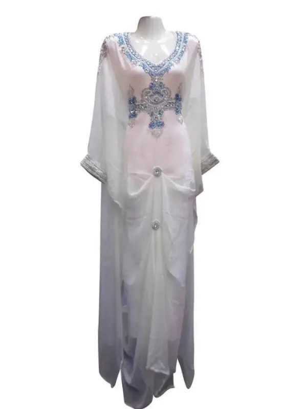 Picture of Blue Georgette Kaftan Dress for Women - Look 13336
