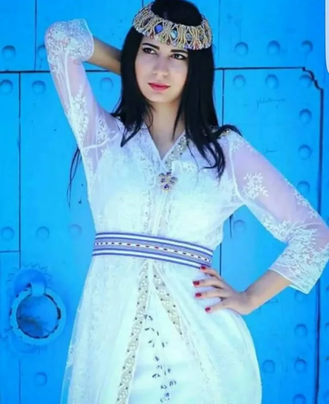 Picture of Radhe Designer White Georgette Kaftan Dress for Women - F10795