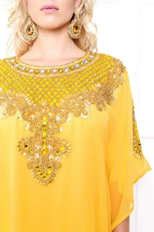 Picture of Multi Color Georgette Kaftan Dress for Women - Look 13347