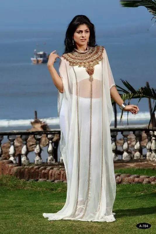 Picture of Black Georgette Kaftan Dress for Women - Look 13348