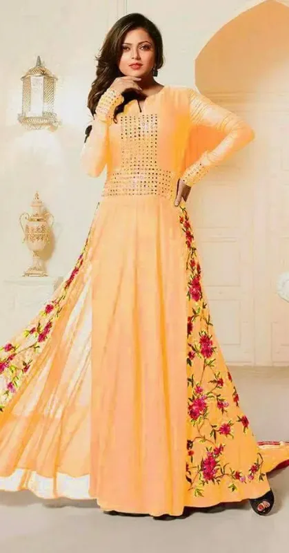 Picture of Radhe Designer Purple Georgette Kaftan Dress for Women - F10947