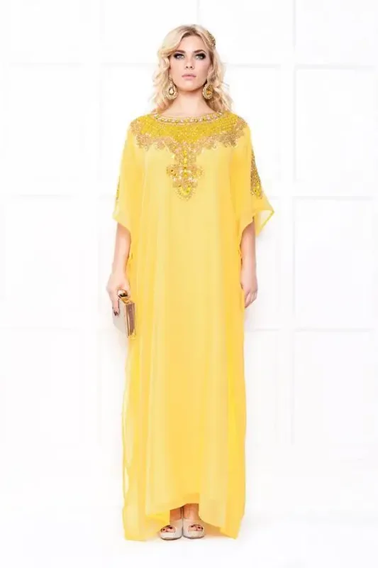 Picture of Multi Color Georgette Kaftan Dress for Women - Look 13355