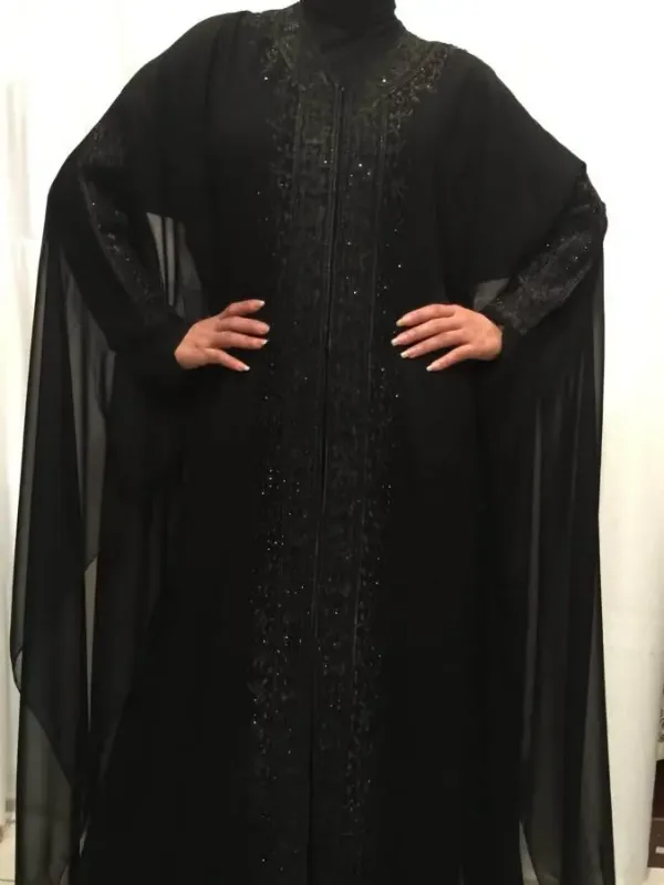 Picture of Black Georgette Kaftan Dress for Women - Look 13380