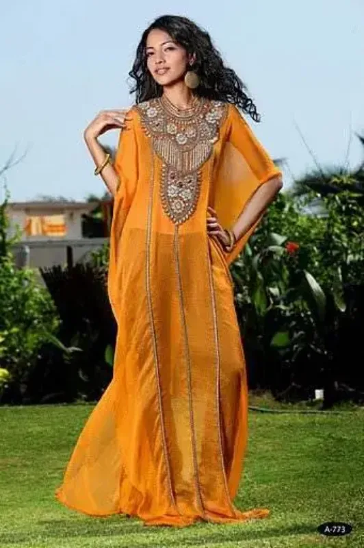 Picture of Radhe Designer Multicolor Georgette Kaftan Dress for Women - F7049
