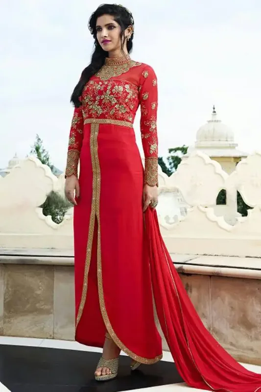 Picture of Radhe Designer White Georgette Kaftan Dress for Women - F10948