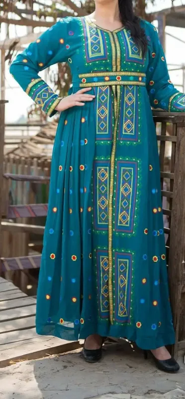 Picture of Radhe Designer Multicolor Georgette Kaftan Dress for Women - F11094