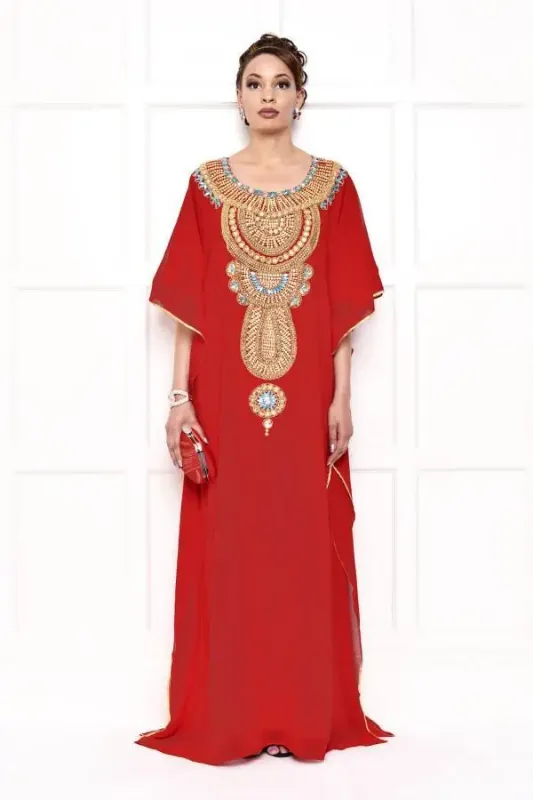 Picture of Multi Color Georgette Kaftan Dress for Women - Look 13429