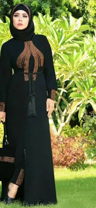 Picture of Black Georgette Kaftan Dress for Women - Look 13447