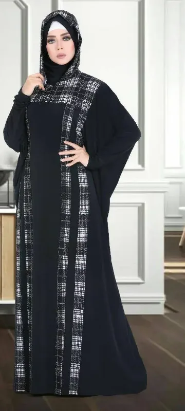 Picture of Radhe Designer Black Cotton Kaftan Dress for Women - F11505