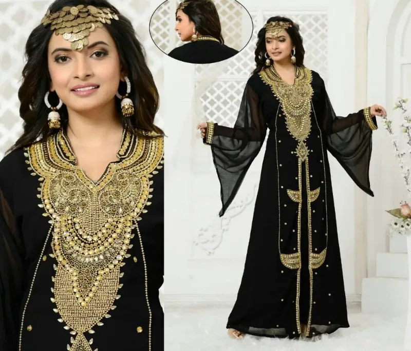 Picture of Radhe Designer Multicolor Georgette Kaftan Dress for Women - F11022