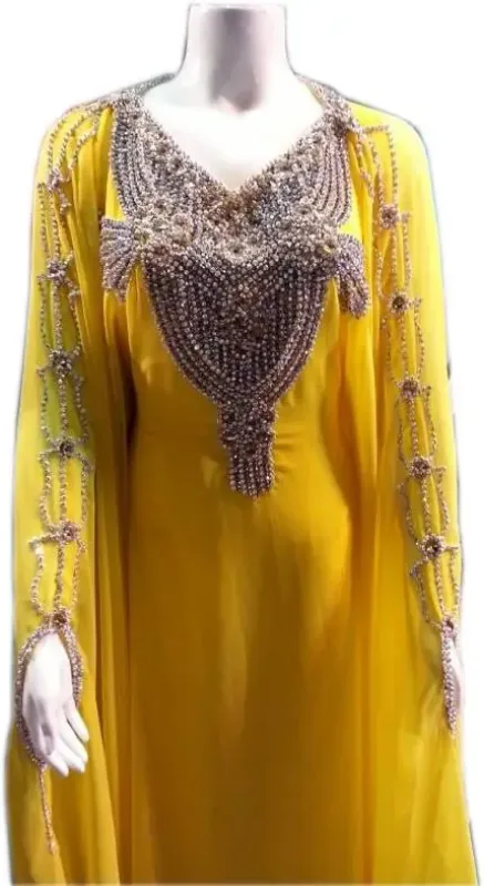 Picture of Radhe Designer White Georgette Kaftan Dress for Women - F7551