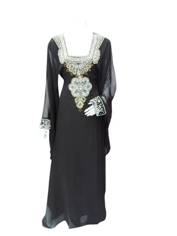 Picture of Radhe Designer Black Georgette Kaftan Dress for Women - F7174