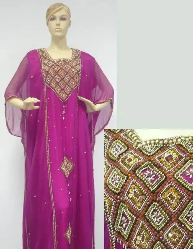 Picture of Radhe Designer White Georgette Kaftan Dress for Women - F552