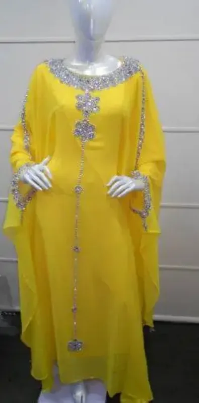 Picture of Radhe Designer White Georgette Kaftan Dress for Women - F576