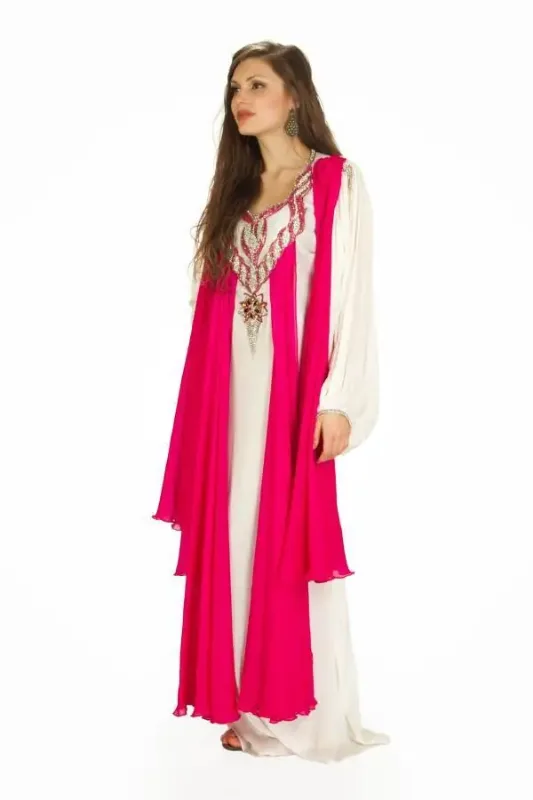 Picture of Radhe Designer Beige Cotton Kaftan Dress for Women - F662