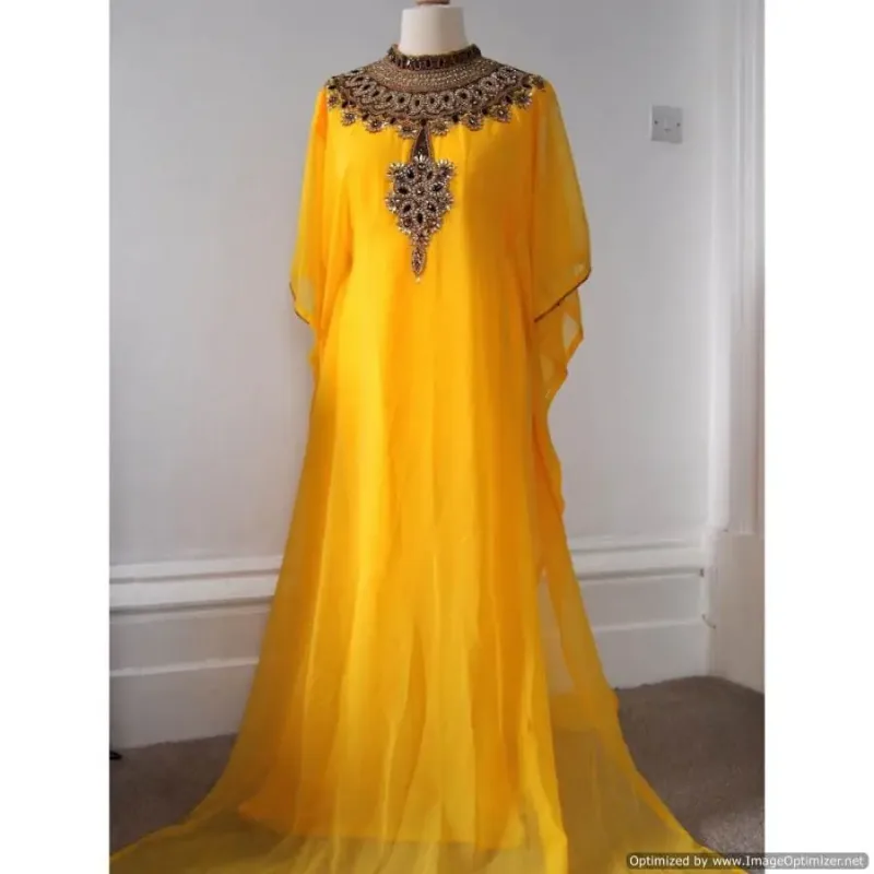 Picture of Radhe Designer White Georgette Kaftan Dress for Women - F110