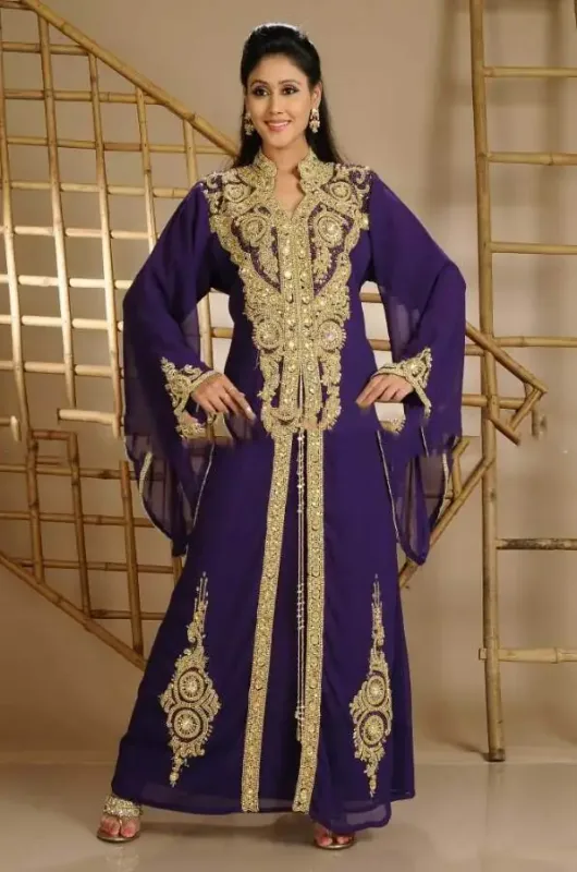 Picture of Radhe Designer Purple Georgette Kaftan Dress for Women - F609