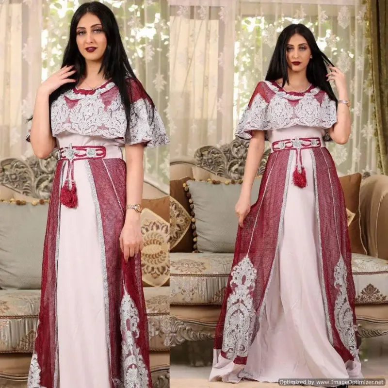 Picture of Radhe Designer White Georgette Kaftan Dress for Women - F848