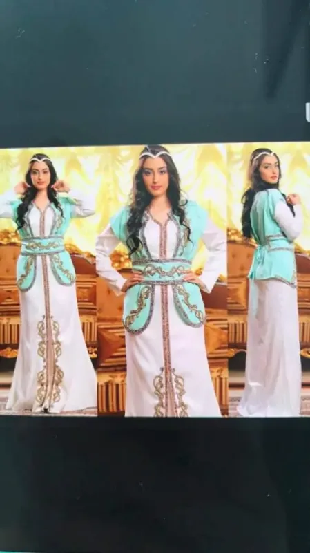Picture of Radhe Designer White Georgette Kaftan Dress for Women - F11586