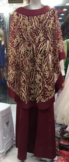 Picture of dubai modern hand embroidery caftan full sleeve georget