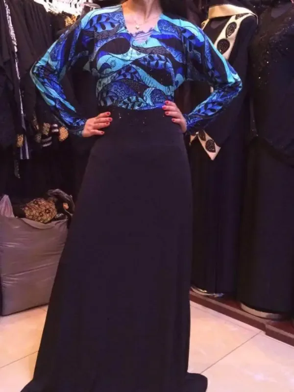 Picture of Radhe Designer Black Georgette Kaftan Dress for Women - F1268