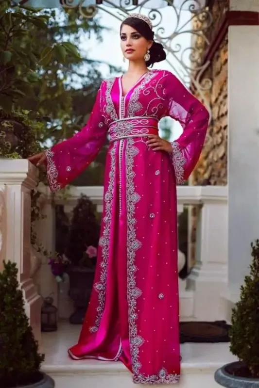 Picture of Radhe Designer Gold Georgette Kaftan Dress for Women - F646
