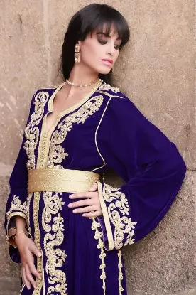 Picture of elegant arabic caftan party wear long sleeve floor touc