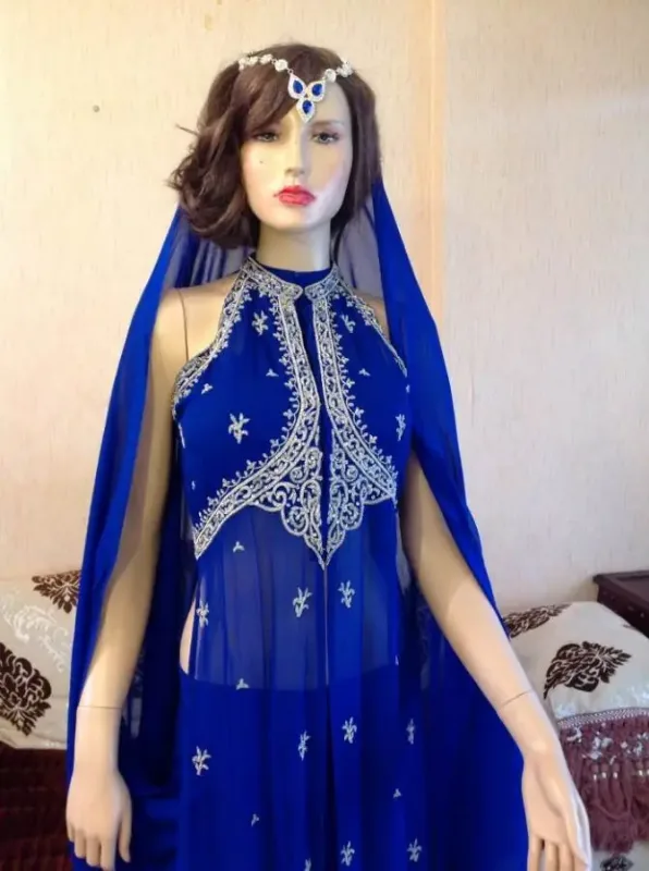 Picture of Radhe Designer White Georgette Kaftan Dress for Women - F376