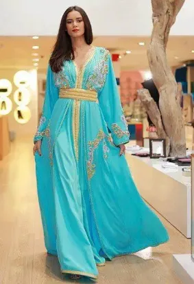 Picture of evening wear home gown with comfortable style for women