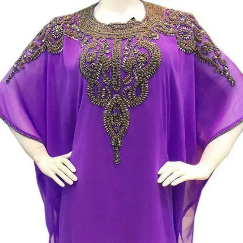 Picture of Radhe Designer White Georgette Kaftan Dress for Women - F495