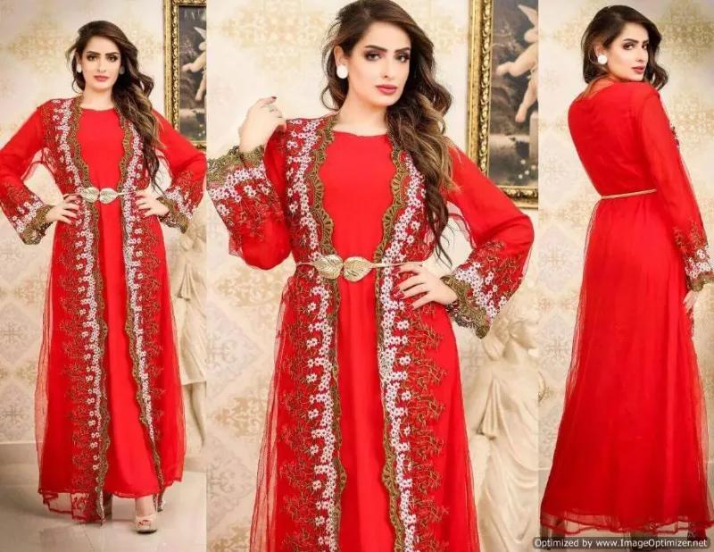 Picture of Radhe Designer Multicolor Georgette Kaftan Dress for Women - F832