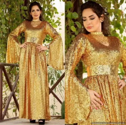 Picture of exclusive dubai floor touch kaftan wedding gown dress ,