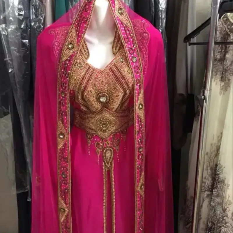 Picture of Radhe Designer Pink Cotton Kaftan Dress for Women - F1167