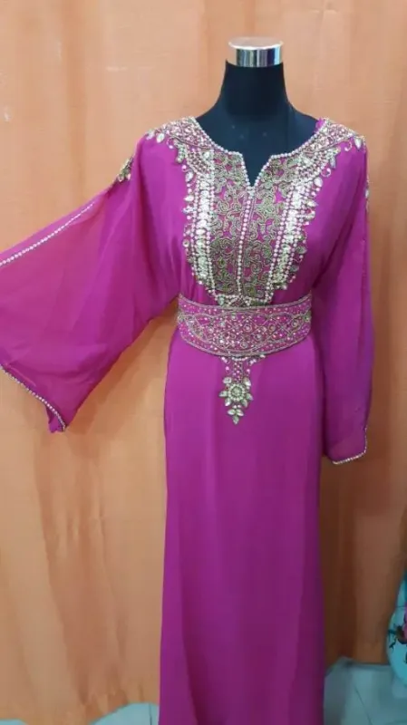 Picture of Radhe Designer Purple Georgette Kaftan Dress for Women - F11585