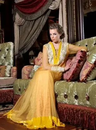 Picture of exclusive moroccan party wear with unique hand made emb