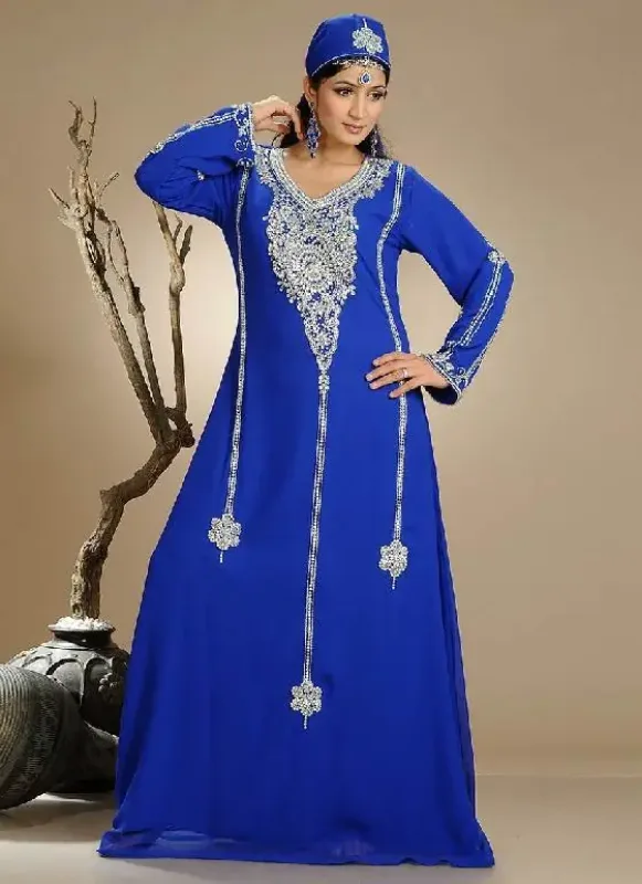 Picture of Radhe Designer Blue Georgette Kaftan Dress for Women - F423