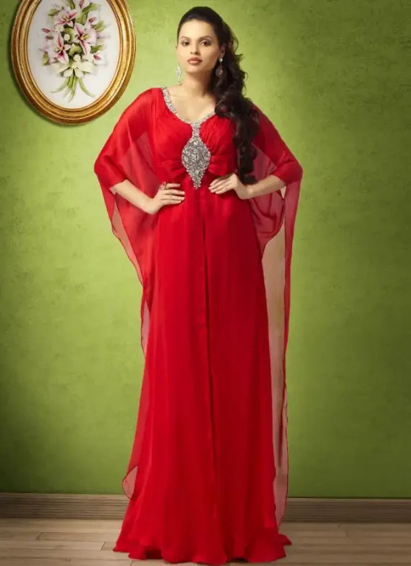 Picture of Radhe Designer Multicolor Georgette Kaftan Dress for Women - F435
