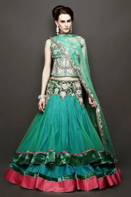 Picture of Radhe Designer Blue Georgette Kaftan Dress for Women - F702