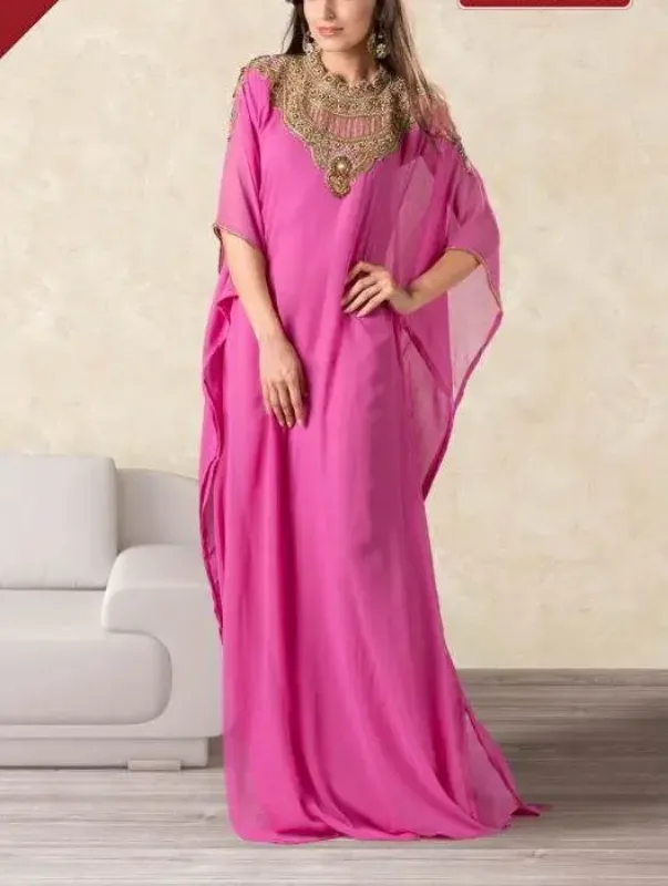 Picture of Radhe Designer Black Georgette Kaftan Dress for Women - F726