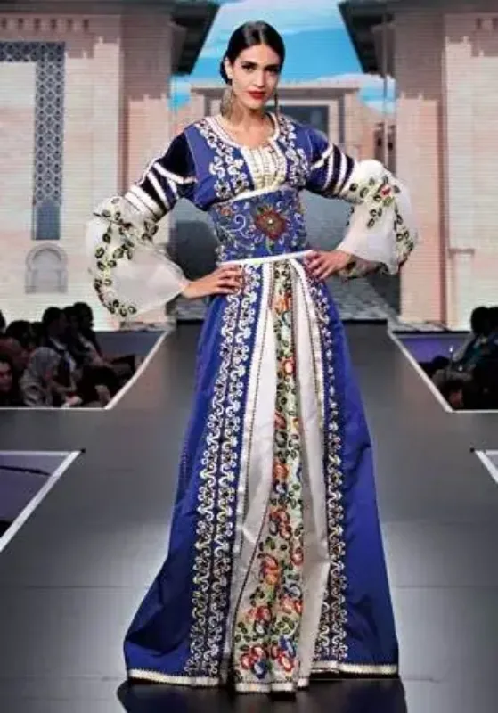 Picture of Radhe Designer White Georgette Kaftan Dress for Women - F740