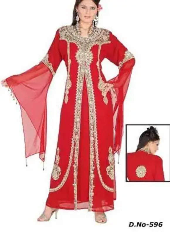 Picture of Radhe Designer Black Georgette Kaftan Dress for Women - F124