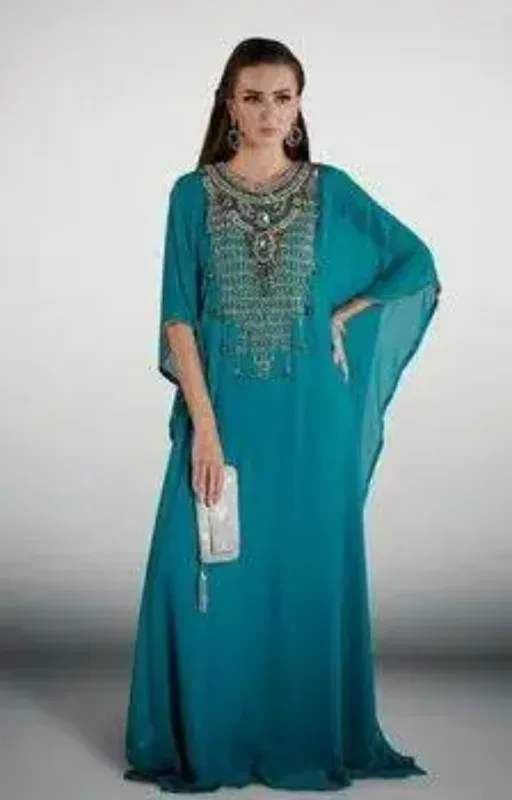 Picture of Radhe Designer Multicolor Georgette Kaftan Dress for Women - F697