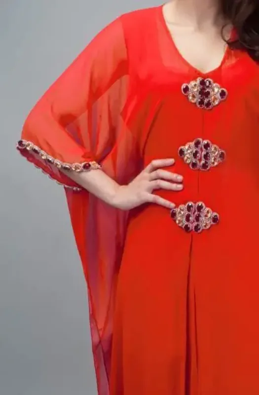 Picture of Radhe Designer Multicolor Georgette Kaftan Dress for Women - F699