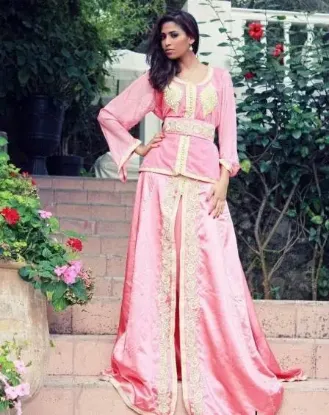 Picture of modern african georgette moroccan caftan dress for wom,