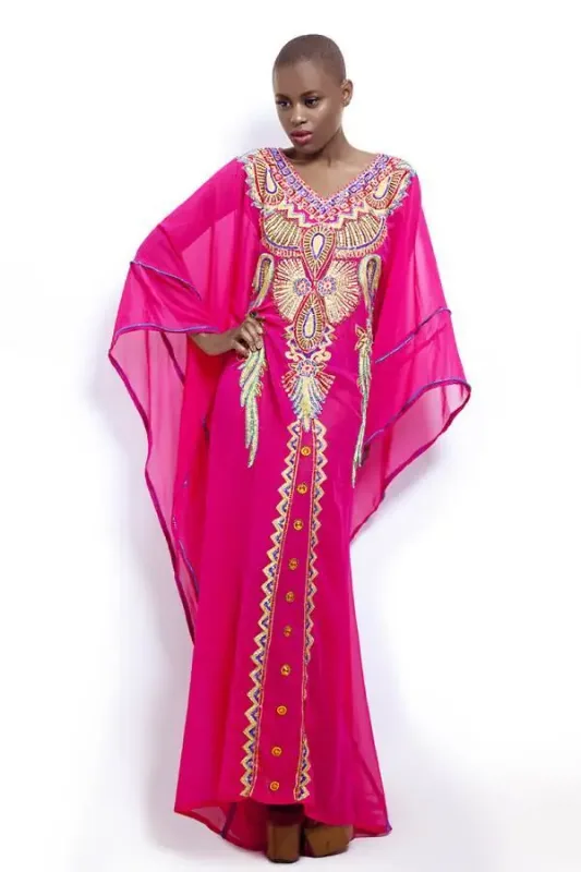 Picture of Radhe Designer Purple Georgette Kaftan Dress for Women - F551