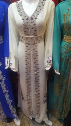 Picture of modern thobe jalabiya jilbab fancy wedding gown arabian