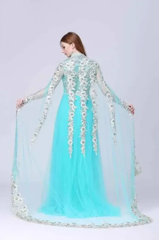 Picture of Radhe Designer White Georgette Kaftan Dress for Women - F916