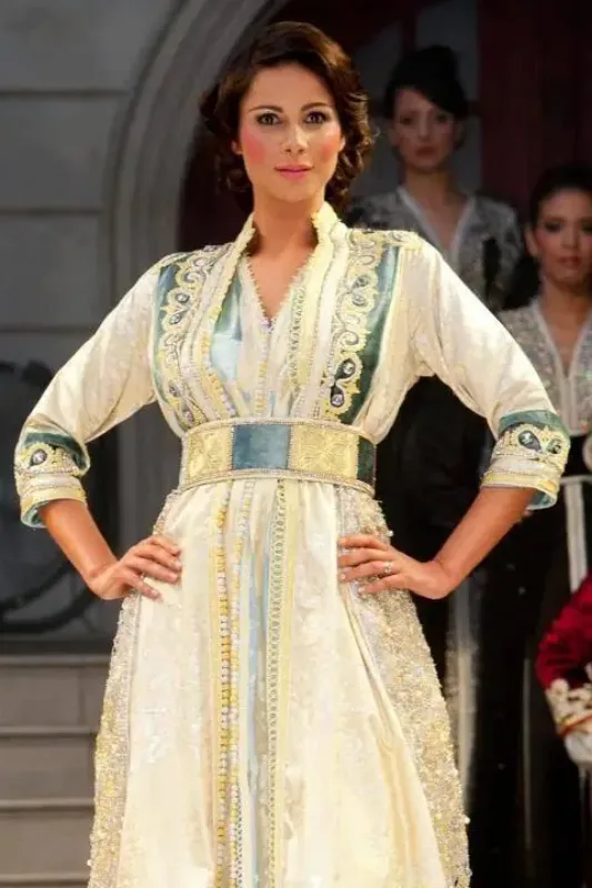 Picture of Radhe Designer White Georgette Kaftan Dress for Women - F780